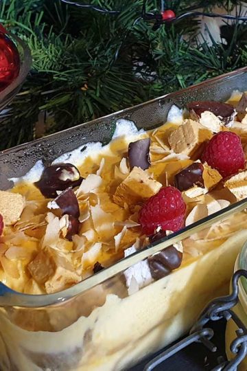 Tiramisú de turrón y ricotta bajo en calorías